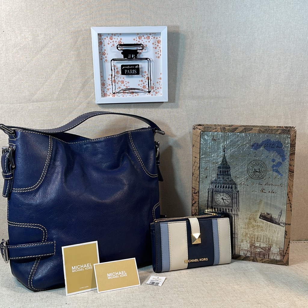 Michael Kors Leather Hobo/Shoulder W/Lg. Karla Wallet - Nwt